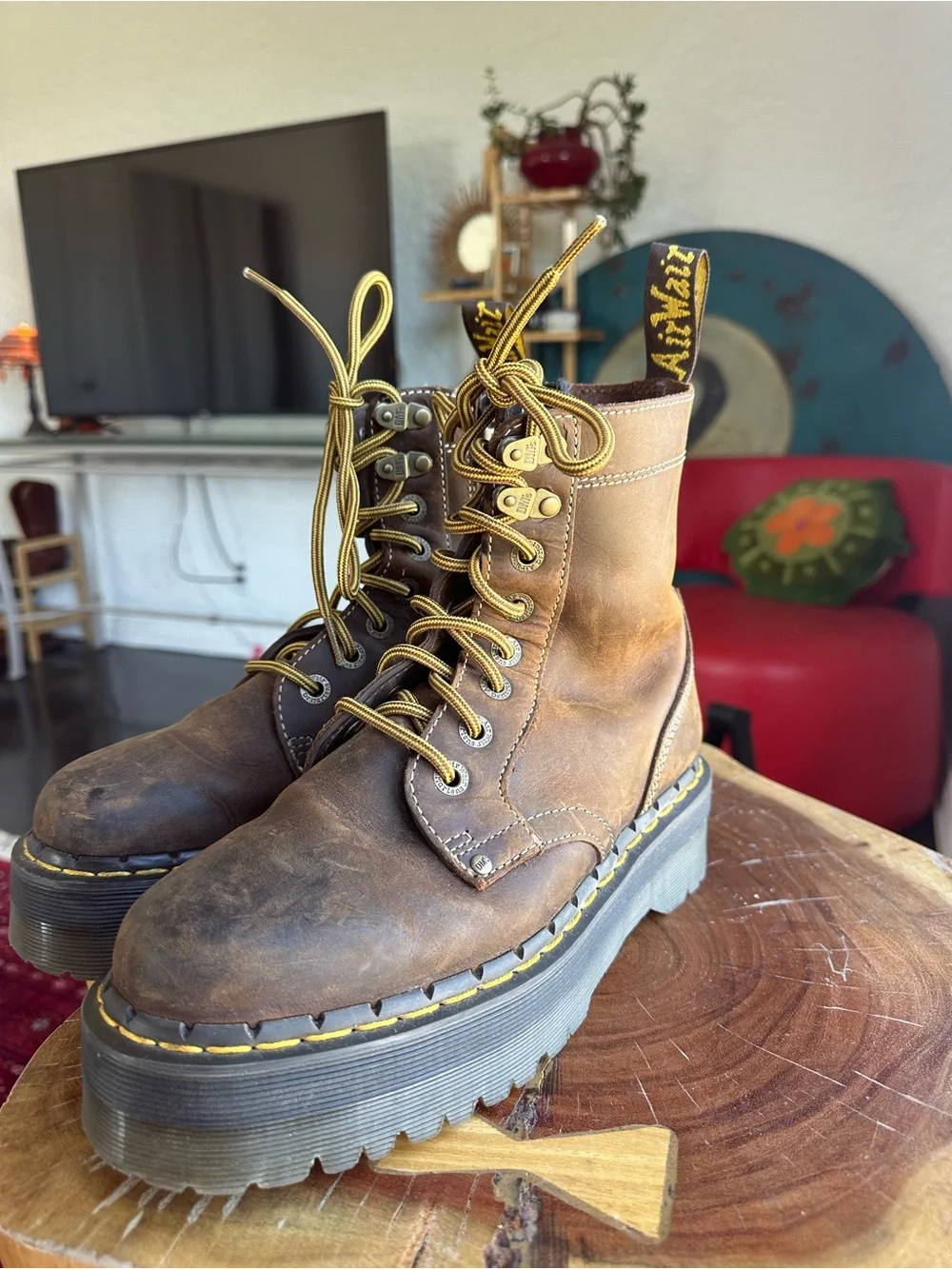 Dr. Martens Brown Leather Jadon Archive Boots